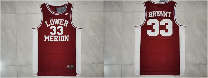 Lower Merion Aces 33 Kobe Bryant Red High School Mesh Basketball Jersey,We sell and wholesale Lower Merion Aces 33 Kobe Bryant Red High School Mesh Basketball Jersey on line form chian!